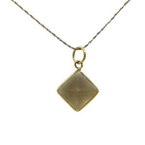 Gold Vermeil Sterling silver smoky quartz pyramid pendant - GM727